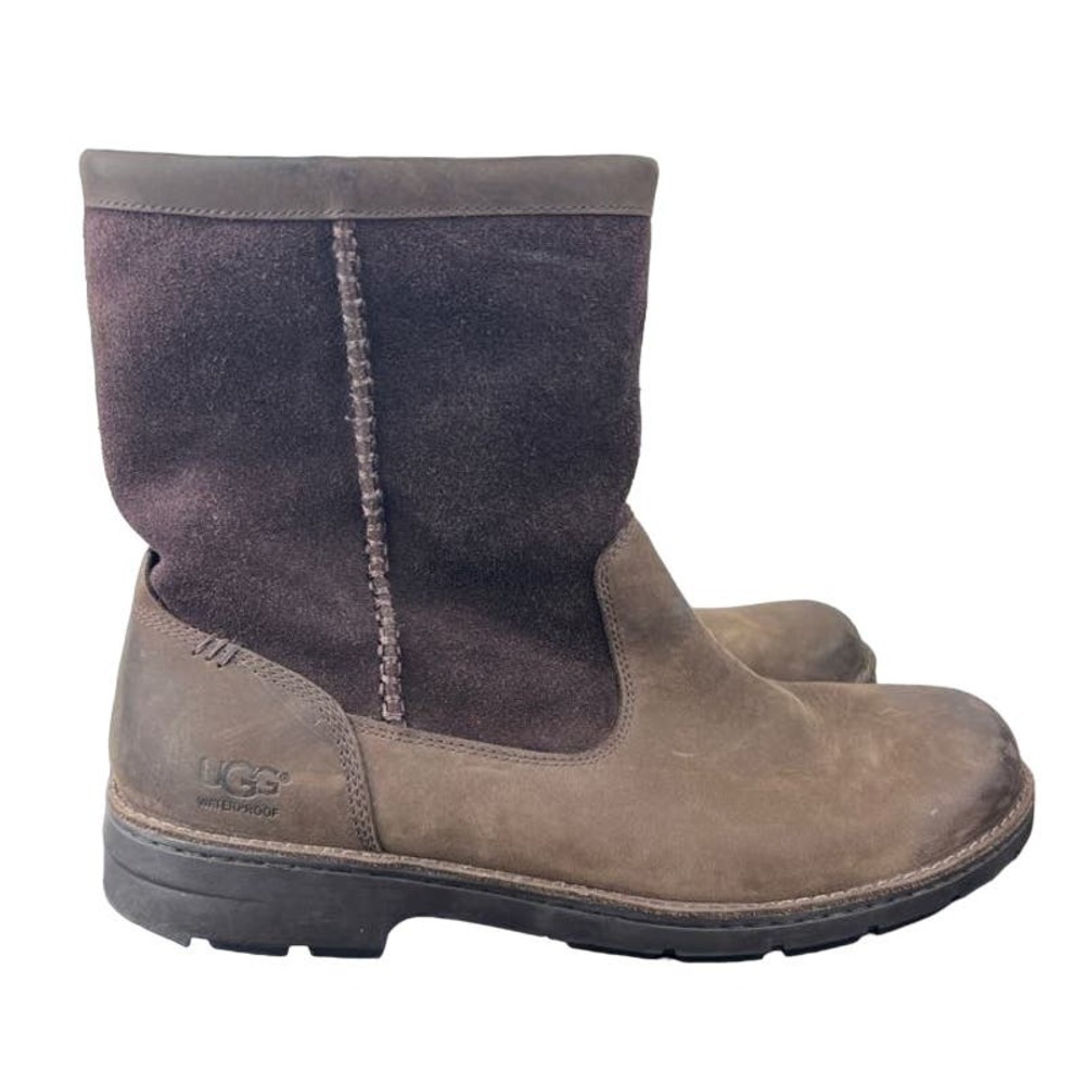 UGG Foerster Stout brown Leather & Suede Shearling Casual Boots Mens Size 11
